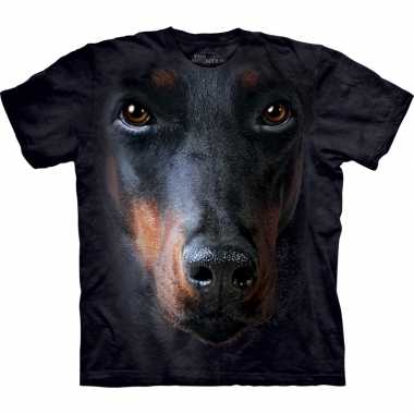 All-over print t-shirt met doberman