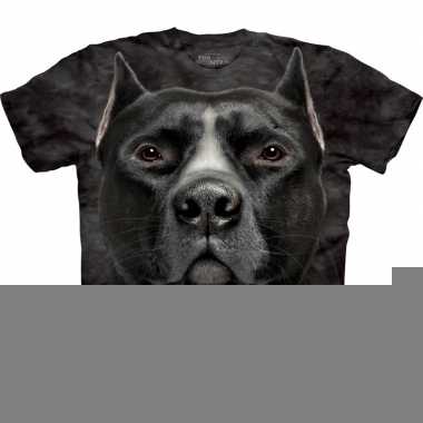 All-over print t-shirt met pitbull hond