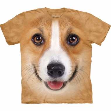 All-over print t-shirt met welsh corgi pembroke hond