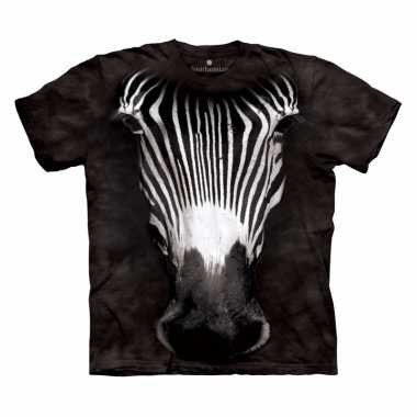 All-over print t-shirt met zebra