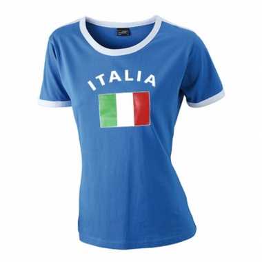 Blauw dames shirtje met Italie vlag