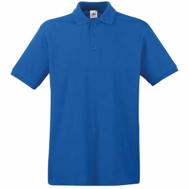 Blauw poloshirt premium van katoen voor heren
