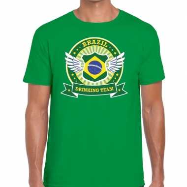 Brazil drinking team t-shirt groen heren
