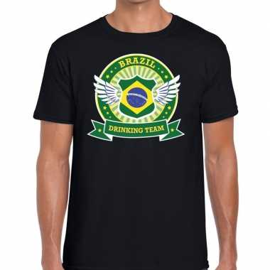 Brazil drinking team t-shirt zwart heren