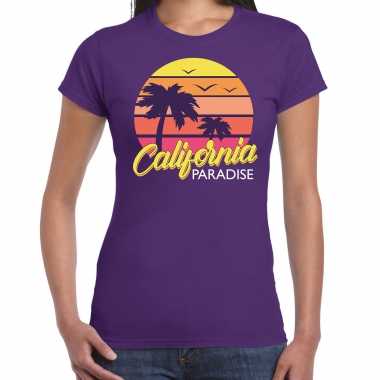 California paradise shirt beach party / vakantie outfit / kleding paars voor dames