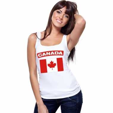 Canada vlag mouwloos shirt wit dames