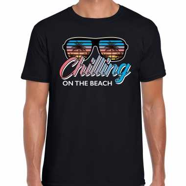 Chilling on the beach shirt beach party outfit / kleding zwart voor heren