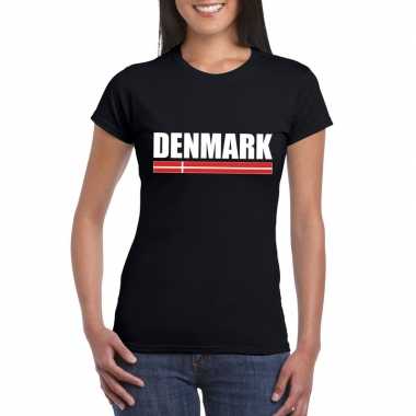 Deense supporter t-shirt zwart voor dames