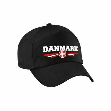 Denemarken / danmark landen pet / baseball cap zwart voor kinderen