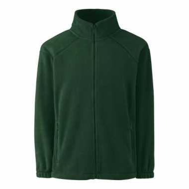Donker groen polyester fleece vest met rits voor meisjes