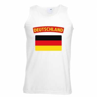 Duitsland vlag mouwloos shirt wit heren