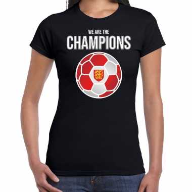 Ek / wk voetbal shirt engeland fan we are the champions zwart voor dames