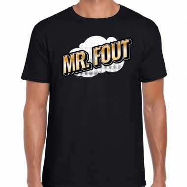 Fout mr. fout t-shirt in 3d effect zwart voor heren