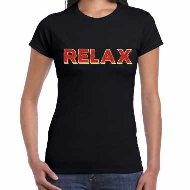 Fout relax t-shirt met 3d effect zwart voor dames
