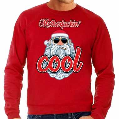 Foute kerstborrel trui / kersttrui motherfucking cool / stoere santa rood voor heren