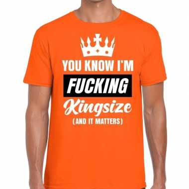 Fucking kingsize t-shirt oranje heren