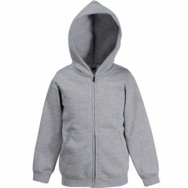 Grijs katoenen vest met rits voor meisjes