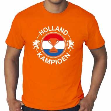 Grote maten oranje fan shirt / kleding holland kampioen met beker ek/ wk voor heren