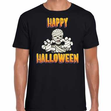 Halloween mummie horror shirt zwart voor heren
