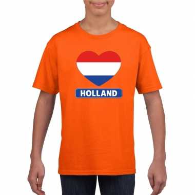 Hart hollandse vlag shirt oranje kinderen