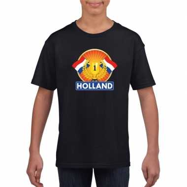 Holland kampioen shirt zwart kinderen