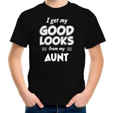 I get my good looks from my aunt kado shirt zwart voor kleuter / kinderen