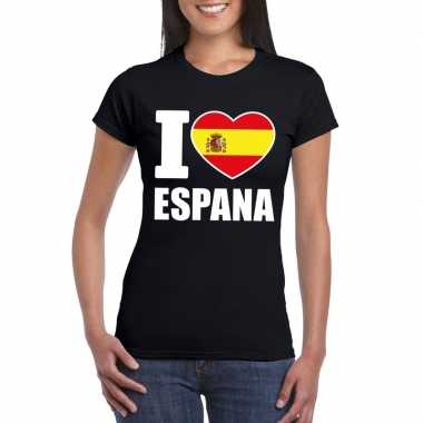 I love espana/ spanje supporter shirt zwart dames