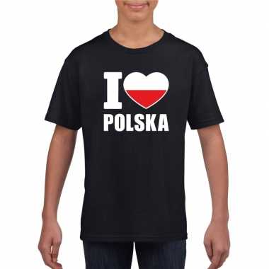 I love polen supporter shirt zwart jongens en meisjes