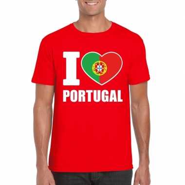 I love portugal supporter shirt rood heren