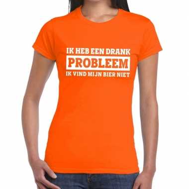 Ik heb een drankprobleem t-shirt oranje dames