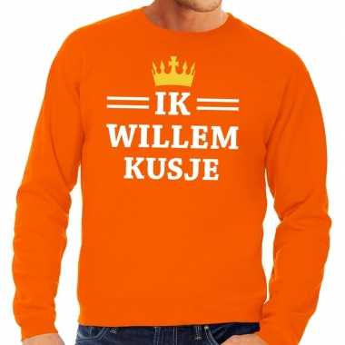 Ik willem kusje sweater oranje heren