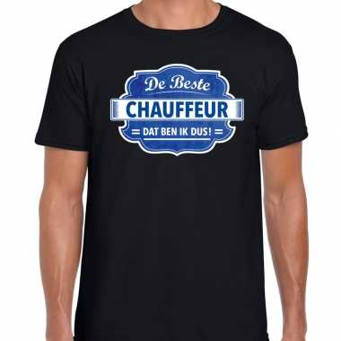 Kado shirt voor de beste chauffeur zwart voor heren
