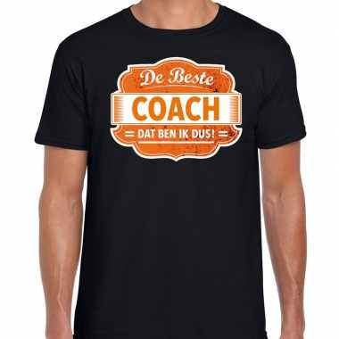 Kado shirt voor de beste coach zwart voor heren