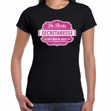 Kado shirt voor de beste secretaresse zwart voor dames