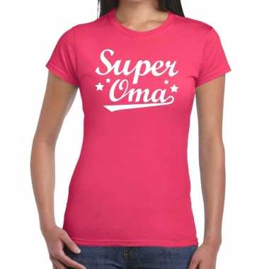 Kadoshirt super oma roze voor dames