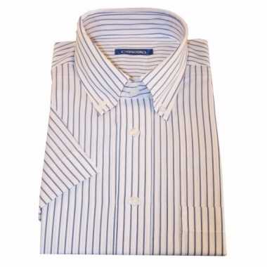 Kleding heren overhemd gestreept wit