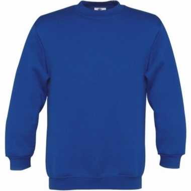 Kobalt blauw katoenen sweater zonder capuchon voor meisjes