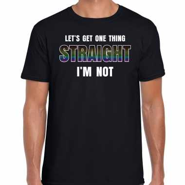 Lets get one thing straight i am not / rainbow outfit zwart voor heren / lhbt kleding
