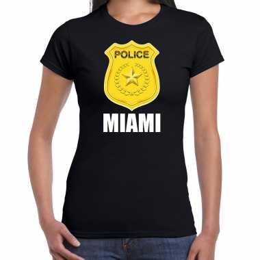 Miami politie / police embleem t-shirt zwart voor dames
