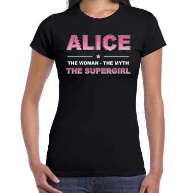 Naam alice the women, the myth the supergril shirt zwart cadeau shirt