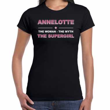 Naam annelotte the women, the myth the supergirl shirt zwart cadeau shirt