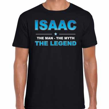 Naam isaac the man, the myth the legend shirt zwart cadeau shirt