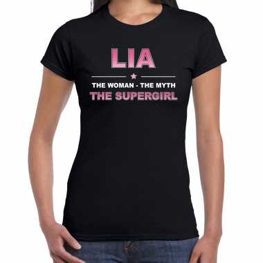 Naam lia the women, the myth the supergirl shirt zwart cadeau shirt