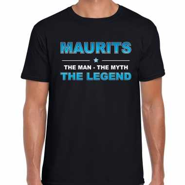 Naam maurits the man, the myth the legend shirt zwart cadeau shirt