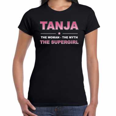 Naam tanja the women, the myth the supergirl shirt zwart cadeau shirt