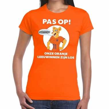 Nederlands dames elftal supporter shirt pas op leeuwinnen oranje voor