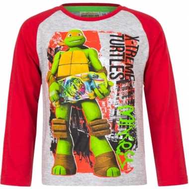 Ninja turtles shirt lange mouw grijs voor jongens