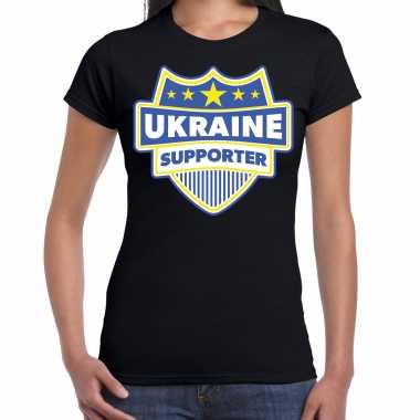 Oekraine / ukraine supporter t-shirt zwart voor dames