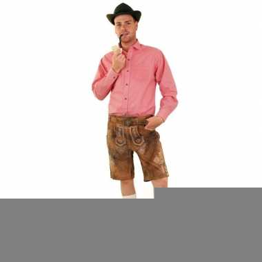 Oktoberfest rood met wit geblokt overhemd heren