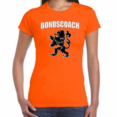 Oranje fan shirt / kleding bondscoach met oranje leeuw ek/ wk voor dames